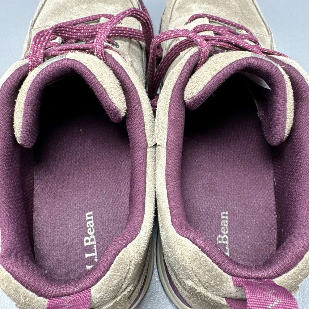 LL Bean Beansport Shoes Womens Size 10 Brown Suede Leather Athletic Hiking Trail